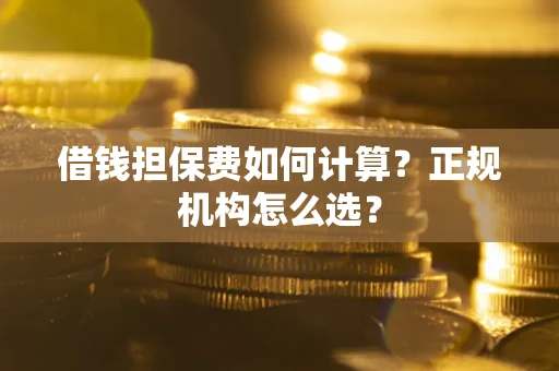 武汉借钱担保费如何计算？正规机构怎么选？